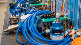 Ethernet-APL load test setup at Endress+Hauser in Reinach, Switzerland, with more than 240 devices.