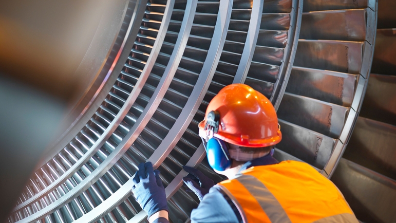 Turbina de gas en una central de generación energética