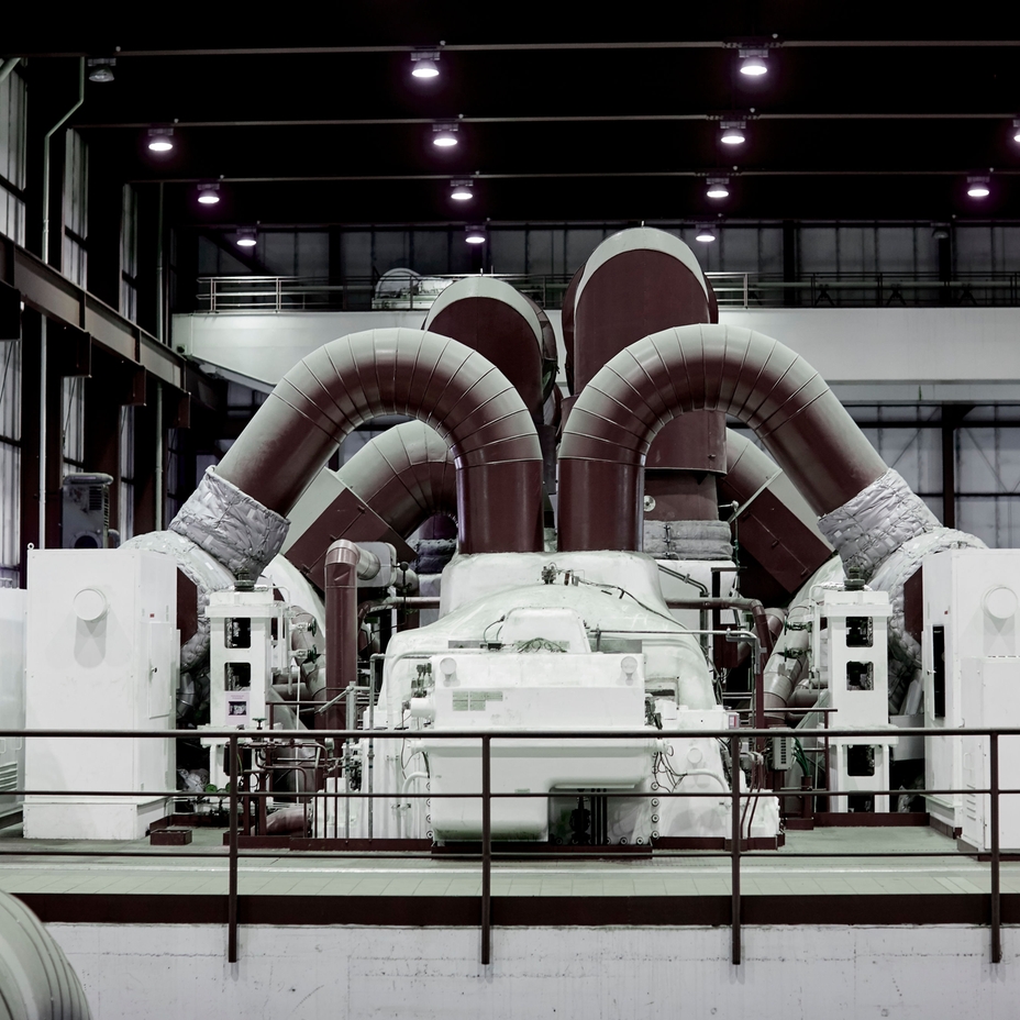 Turbina en una central de producción eléctrica a partir de carbón