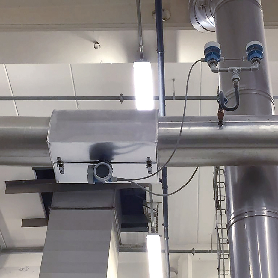 Punto de medición del consumo de vapor y base instalada