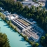 Vista aérea de ARA Worblental, planta de tratamiento de aguas residuales en Suiza