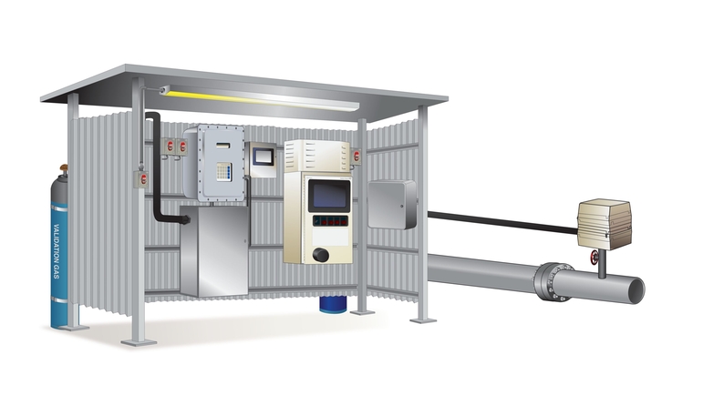 Engineering gas analysis station with analyzers from Endress+Hauser