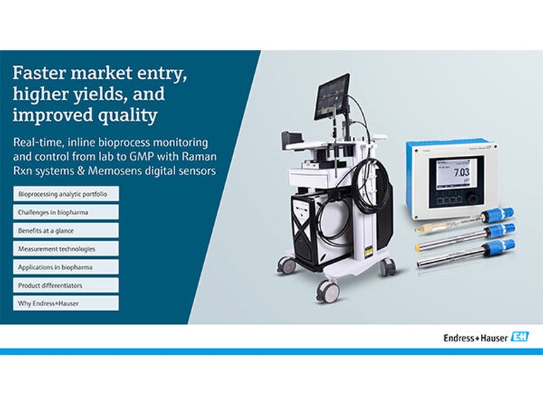 Imagen de miniatura del eBook para el portfolio Raman y de análisis de líquidos para bioprocesamiento de Endress+Hauser Imagen de miniatura del eBook sobre el portfolio de medición en línea para bioprocesamiento de Endress+Hauser Ciencias de la vida