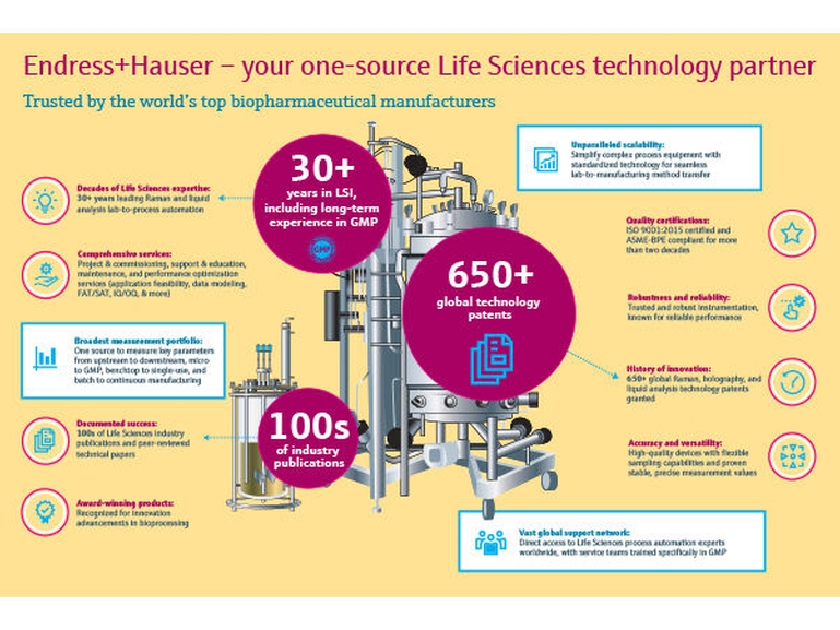 Infografía que muestra por qué las empresas confían en Endress+Hauser como su partner de LSI